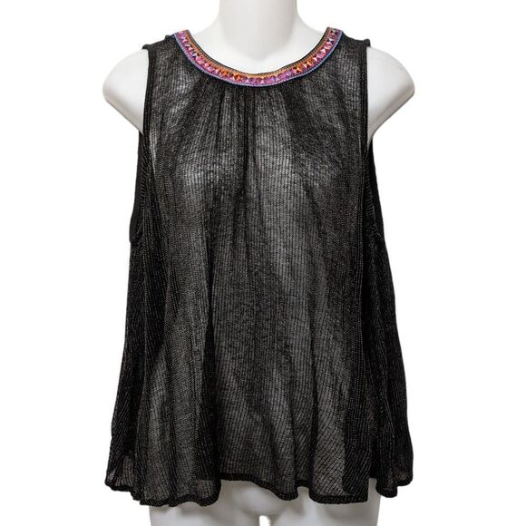 NWT Anthropologie ERI + ALI Merletta Embroidered Open Back Top S - Picture 3 of 10